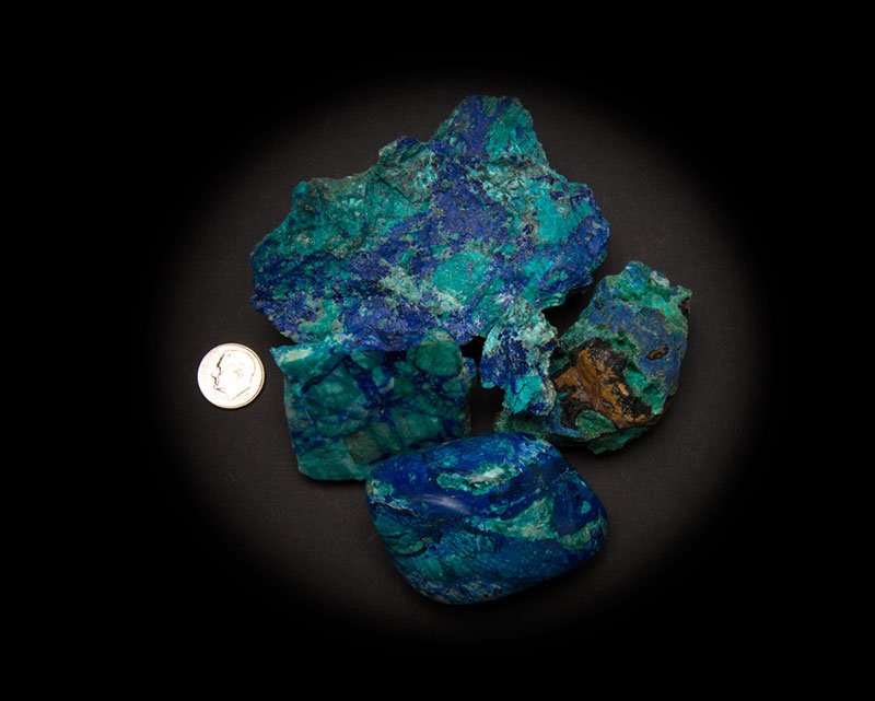 Azurite and Malachite with Chrysocolla Stabilized