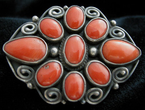 Coral Cluster Pin - SOLD
