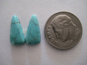 Carico Lake Turquoise Matched Pair Teardrop Cabs 3.5 carats