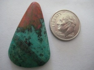 Cuprite and Crysacola 26 carat Teardrop Cab thumbnail view