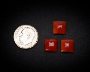 9 mm Square Coral Cabochons