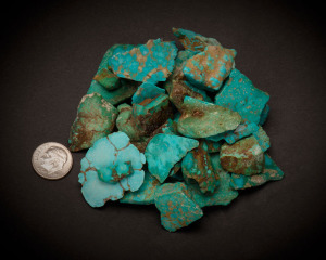 Kingman Turquoise, Old Man Mine, Cut Pieces CA 1980's