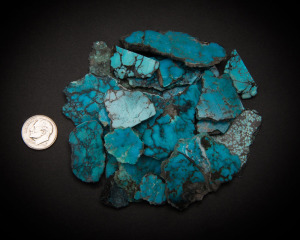 Kingman Turquoise, Stabilized 1970s Spiderweb Slabs