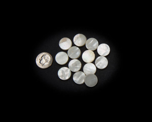 White Mother of Pearl Shell Rough Disc 13mm