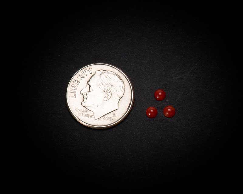 3 mm Round Coral Cabochons