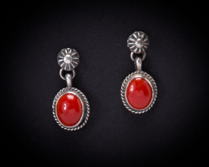 Coral drop earrings