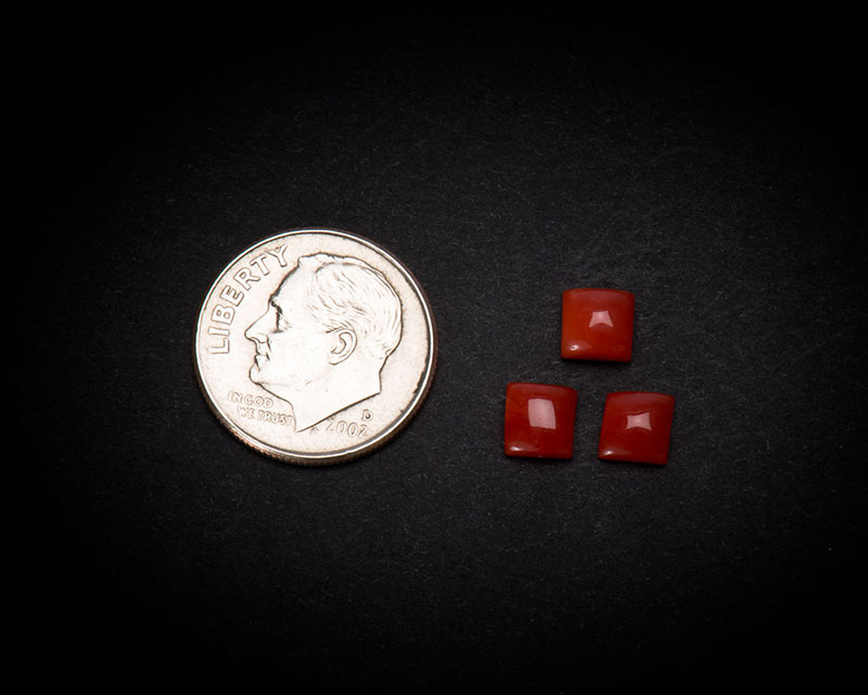 5 mm Square Coral Cabochons