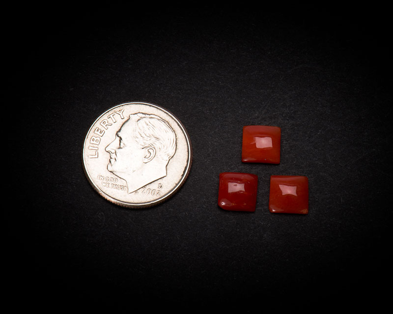 6 mm Square Coral Cabochons