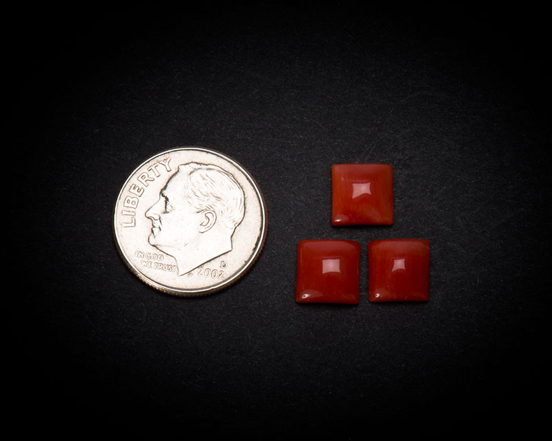 7 mm Square Coral Cabochons