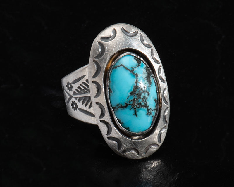 Leonard Chee Persian Turquoise Shadowbox Ring