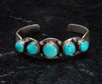 Randy White 5 Stone Sleeping Beauty Turquoise Bracelet