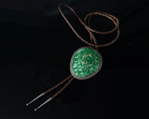 Vintage large gem grade Variscite Bolo Tie SOLD