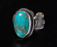 14 carat Candelaria Turquoise and Sterling Silver Vivian Barbonne, Smith Lake, New Mexico.
